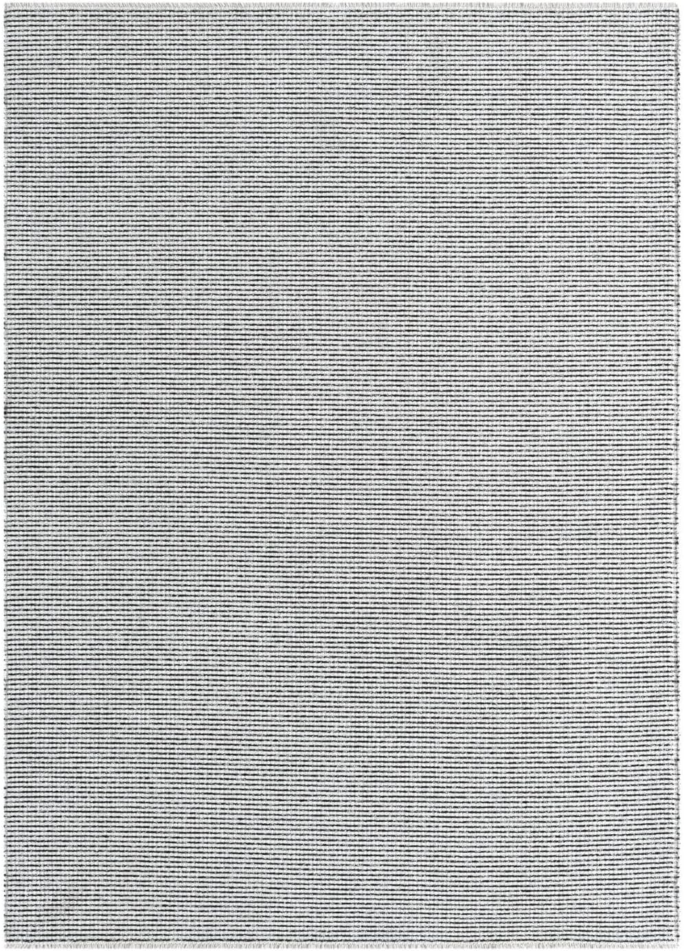 LUXE WEAVERS Machine Woven Two-Tone Black White 9x12 Area Rug, Indoor Stain-Resistant Fringed Carpet