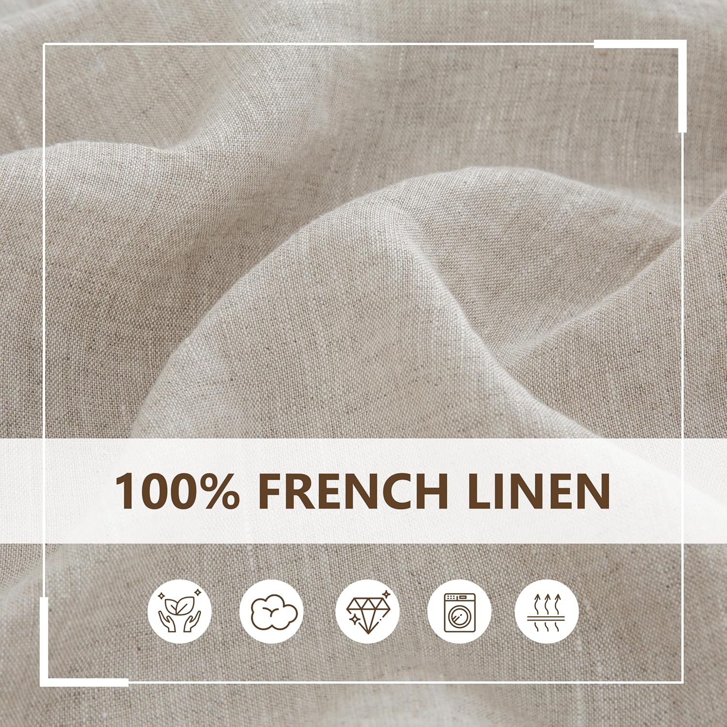 Linen World Linen Tablecloth,100% French Linen Natural Tablecloth 108" x 60" Inch,Washable Rectangular Tablecloth for Dining,Outdoor,Weddings and Restaurants,Decorative Thanksgiving Christmas